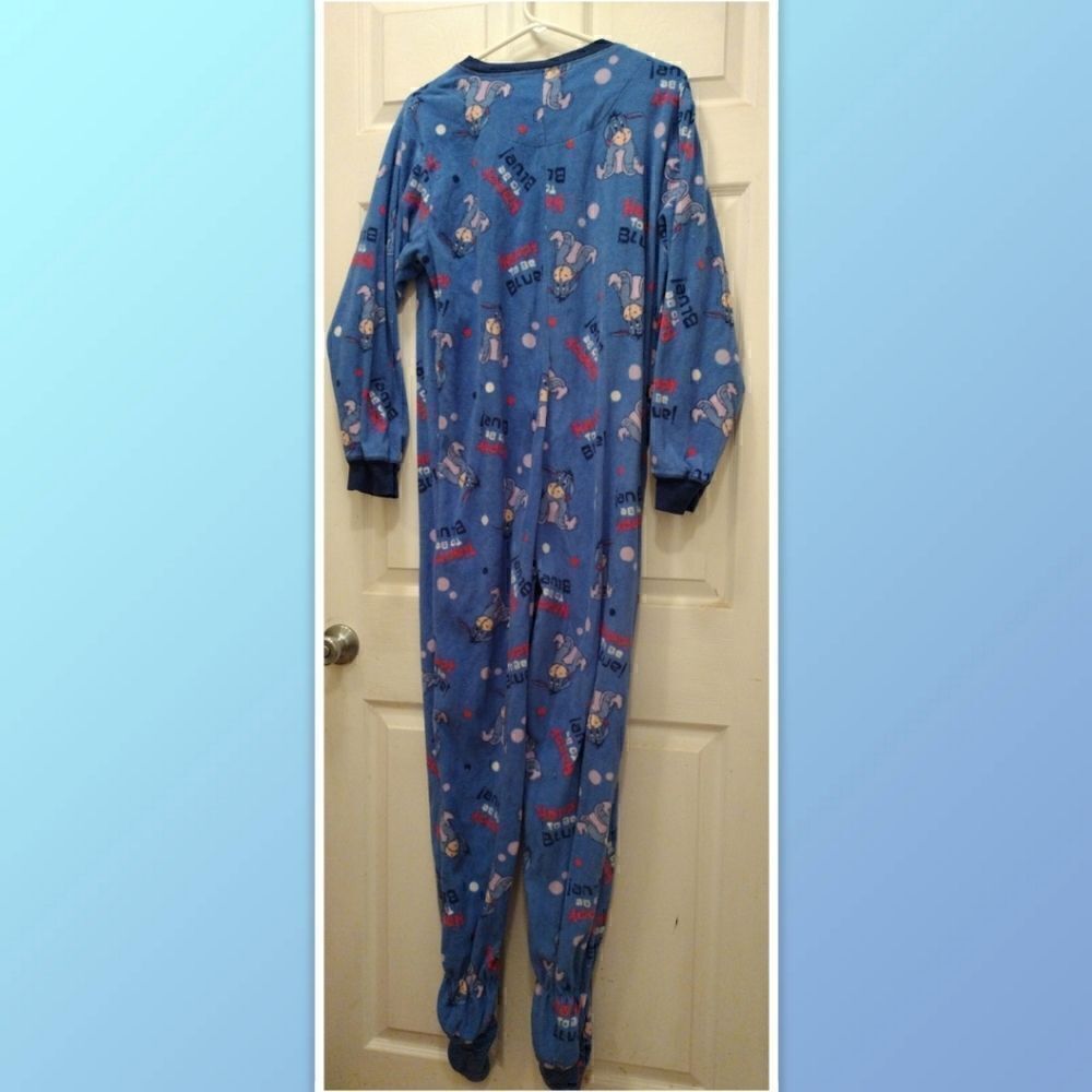 Disney Eeyore Adult Women's Footed Pajamas/costume size Large - Picture 2 of 4